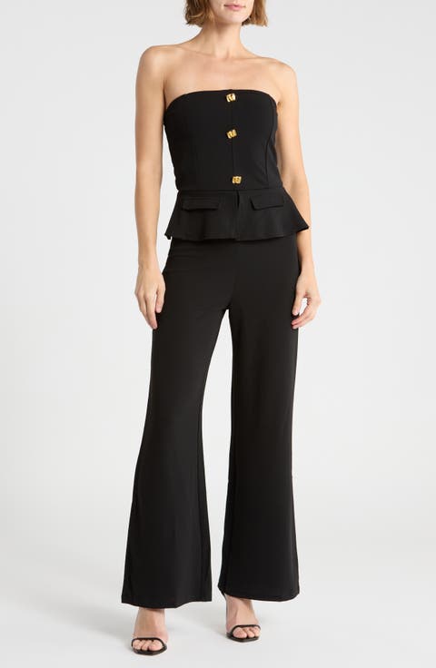 Strapless Peplum Jumpsuit