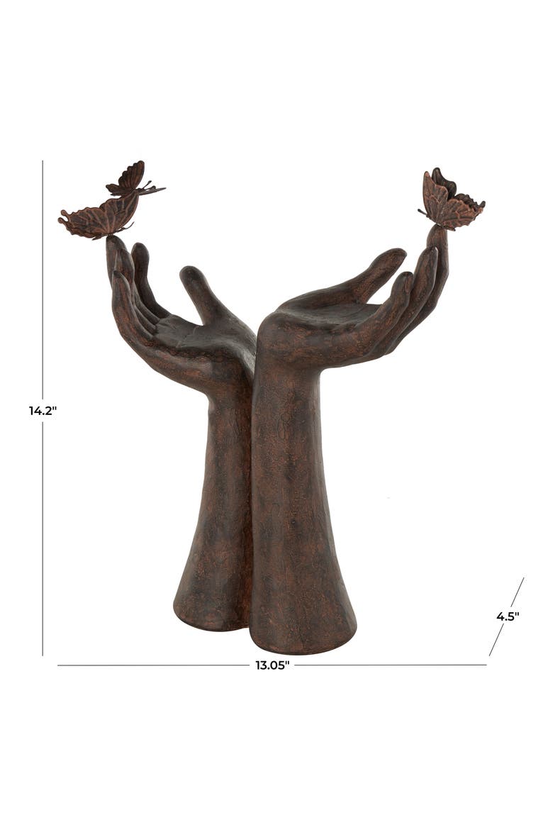 Hands with Butterflies Sculpture, Alternate, color, NO COLOR