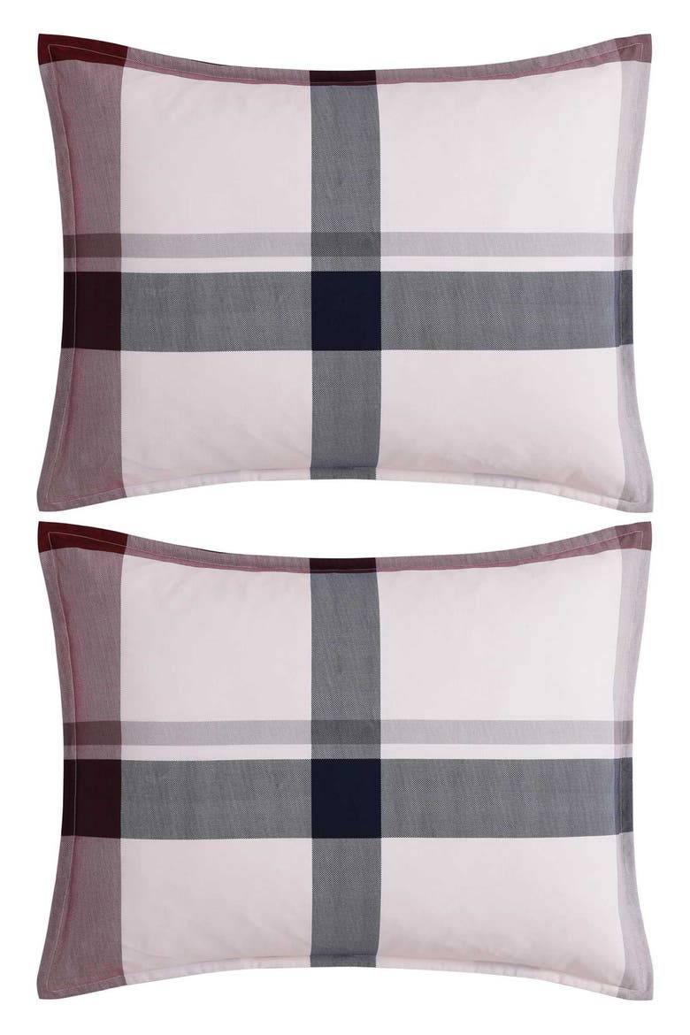 Prospect Park Plaid Cotton Percale Comforter & Shams Set, Alternate, color, EGGSHELL WHITE/ BLUE/ RED