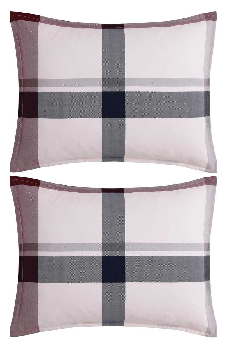 Tommy Hilfiger Prospect Park Plaid Cotton Percale Comforter & Shams Set, Alternate, color, Eggshell White/ Blue/ Red