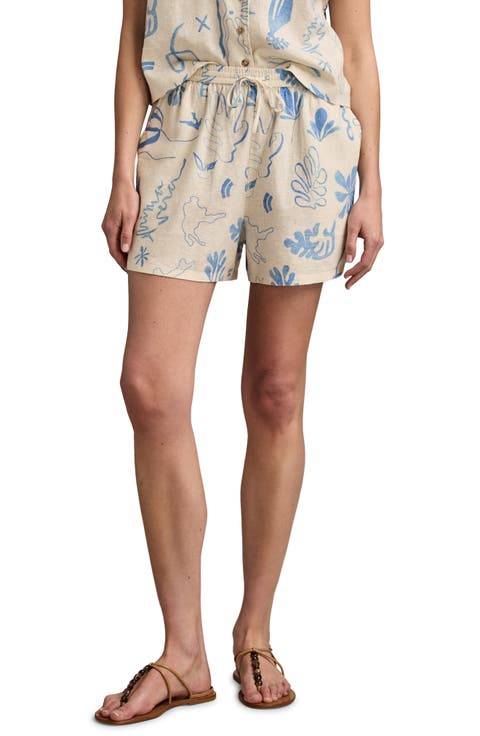 The Beach Linen Blend Drawstring Shorts