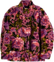 Dries Van Noten Vandi Floral Jacquard High Pile Fleece Jacket