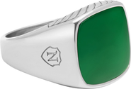 Nialaya Signet Ring With Green Agate