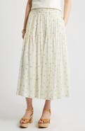 Treasure & Bond Smocked Waist Cotton Maxi Skirt