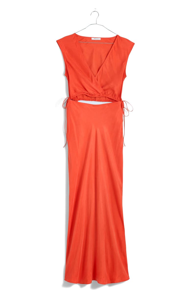 Madewell Modular Sleeveless Cupro Blend Maxi Dress, Alternate, color, 