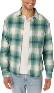 Fair Harbor Plaid Lightweight Flannel Button-Up Shirt