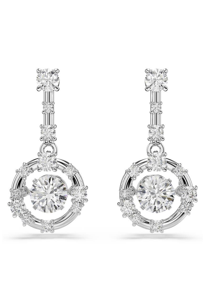 Constella Crystal Drop Earrings, Alternate, color, SILVER/ WHITE