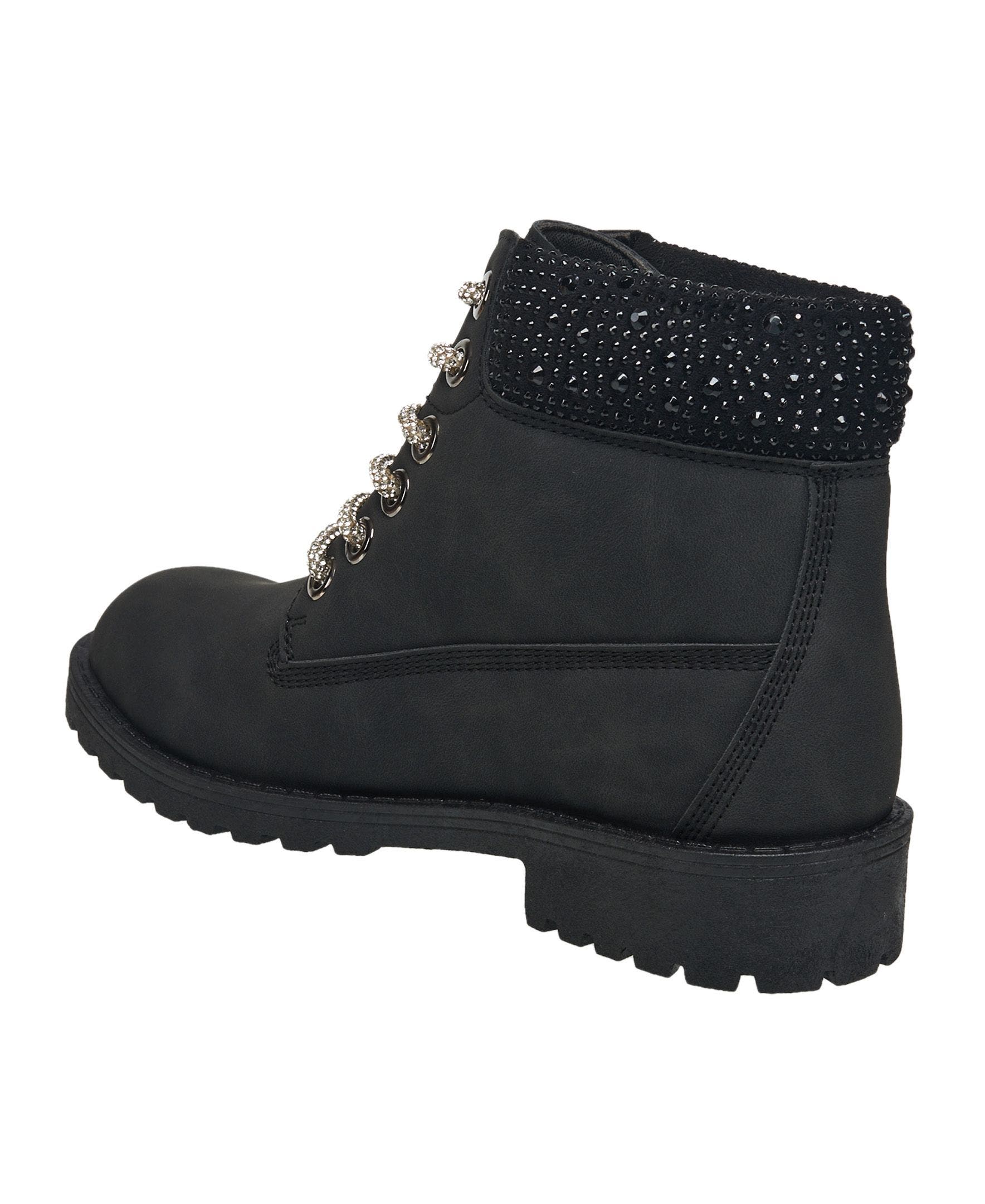 Faith Bling Lace Combat Boot, Alternate, color, Black