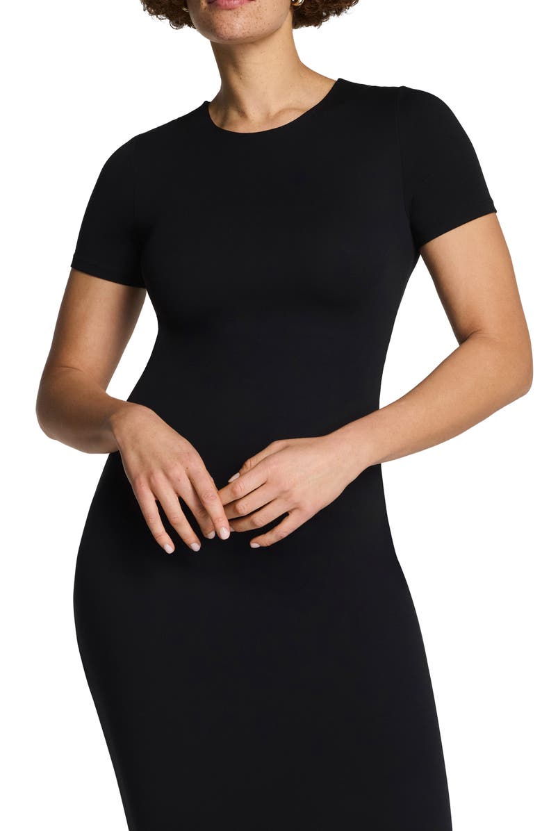 SPANX<sup>®</sup> Ponte Crewneck Midi Dress, Alternate, color, Classic Black