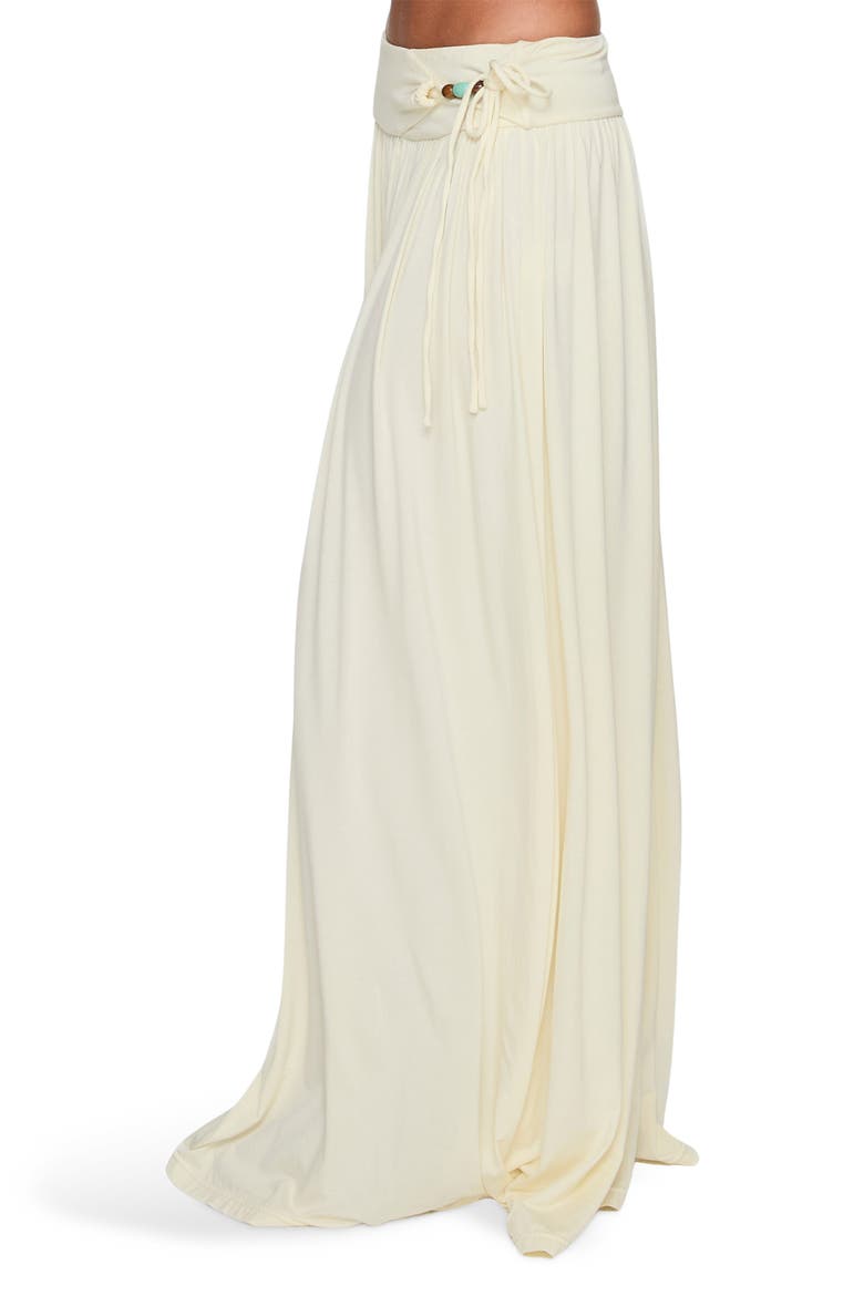 Velvet Storm Tie Detail Maxi Skirt, Alternate, color, CREAM