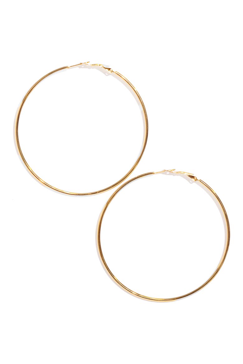 Set Of 3 Plain Jane Hoop Earrings, Main, color, GOLD