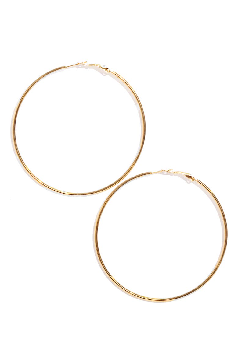 Hoop Mobb Set Of 3 Plain Jane Hoop Earrings, Main, color, Gold