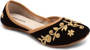 FUCHSIA Marina Embroidered Jutti Flat