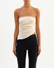LAMARQUE BAILA | Asymmetric Satin Scarf Top