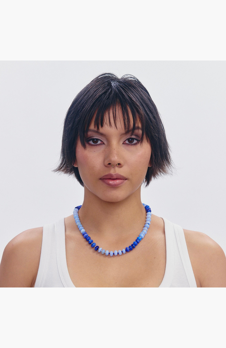 SHOP SPICY DAN Lucky Gender Inclusive Blue Opal Necklace, Alternate, color, Blue