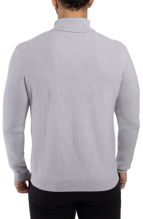 Spring + Mercer Ribbed Turtleneck Sweater In Light Heather Grey