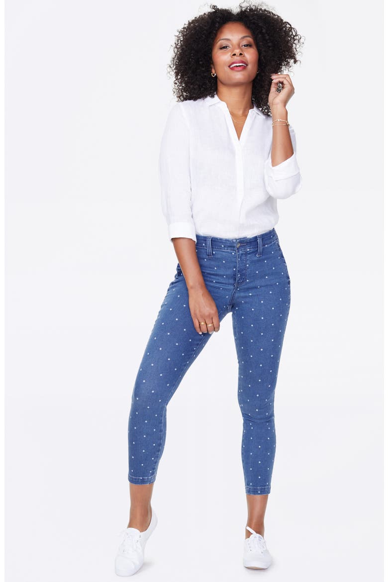 Ami High Waist Crop Skinny Jeans, Alternate, color, BEACHSIDE POLKA DOT