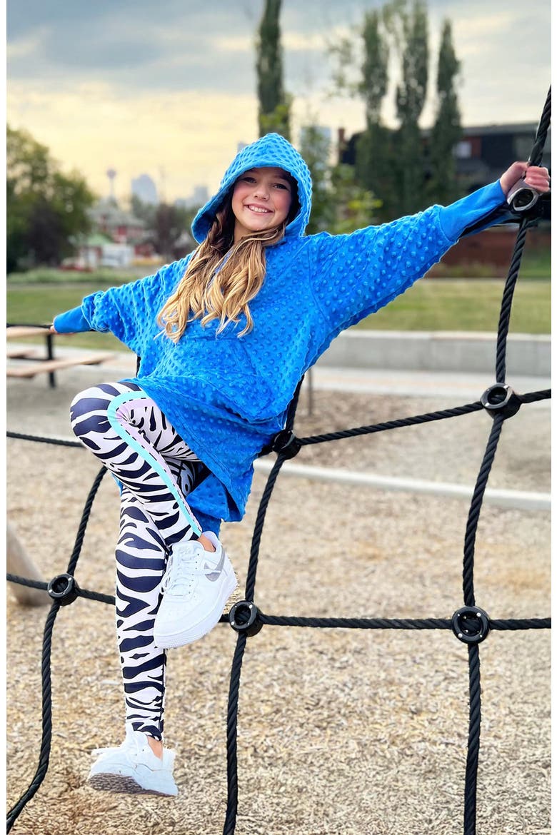 Minky Bubble Oversized Hoodie Big Kid, Alternate, color, Blue