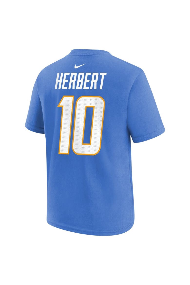 Youth Nike Justin Herbert Powder Blue Los Angeles Chargers Player Name & Number T-Shirt, Alternate, color, Powder Blue