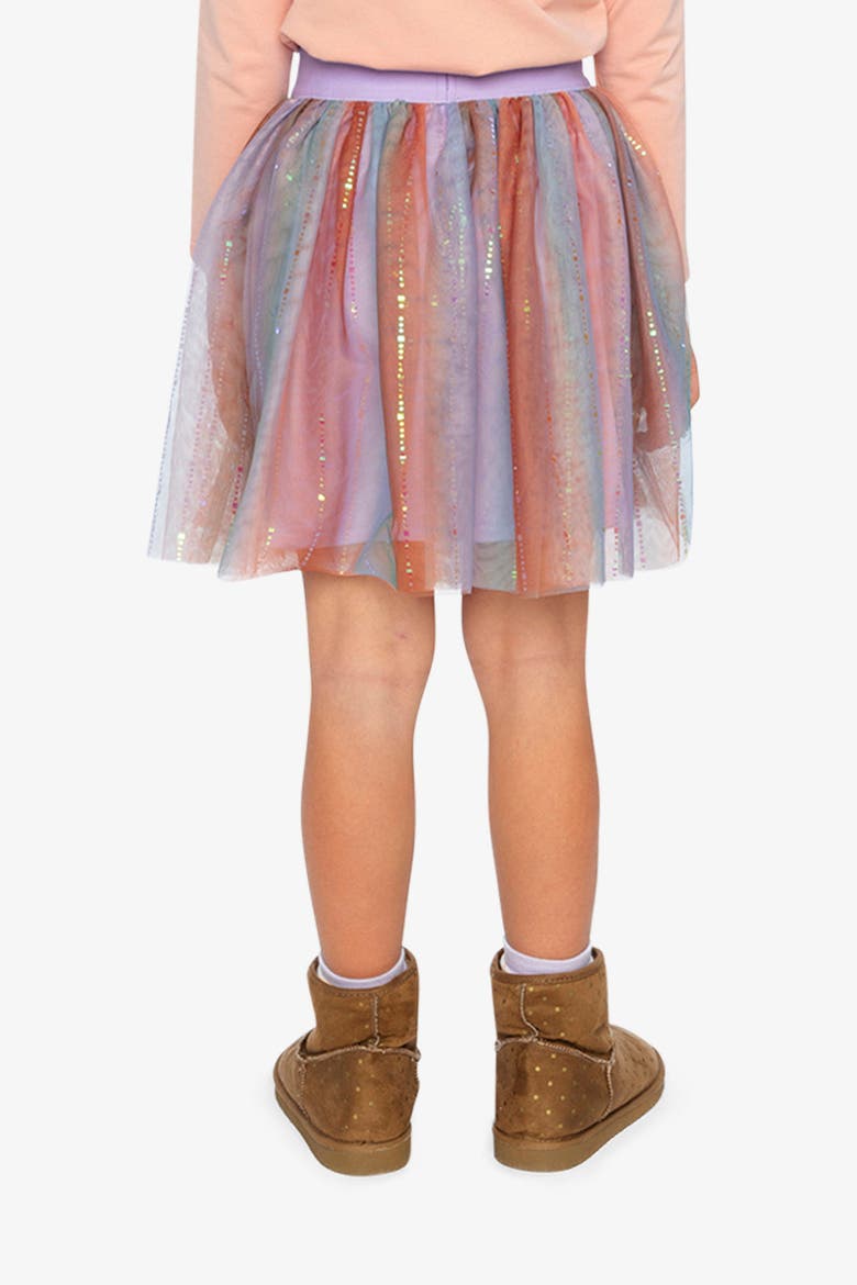 Sparkle Mesh Overlay Lined Skirt, Alternate, color, Multicolor Gradient