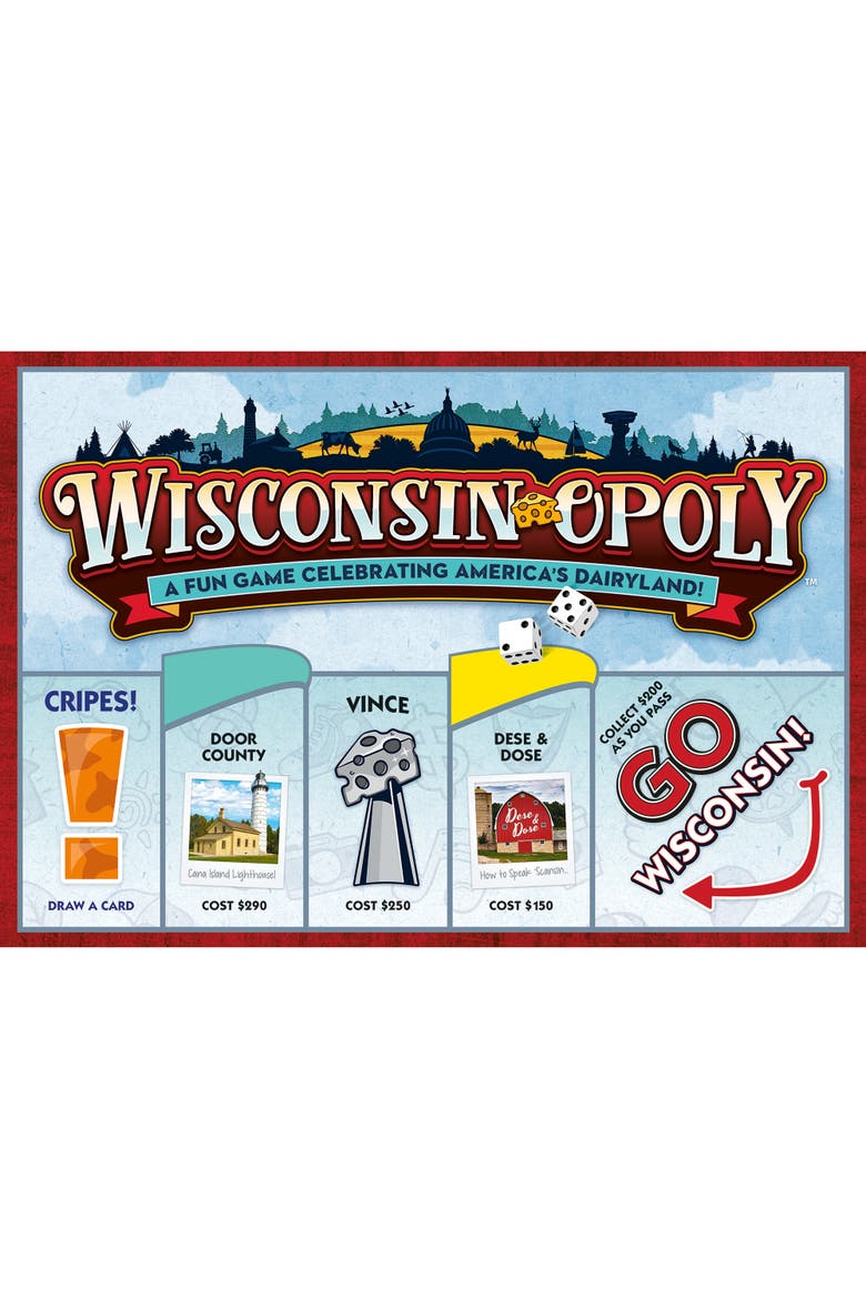 Wisconsinopoly Board Game, Alternate, color, Multicolored