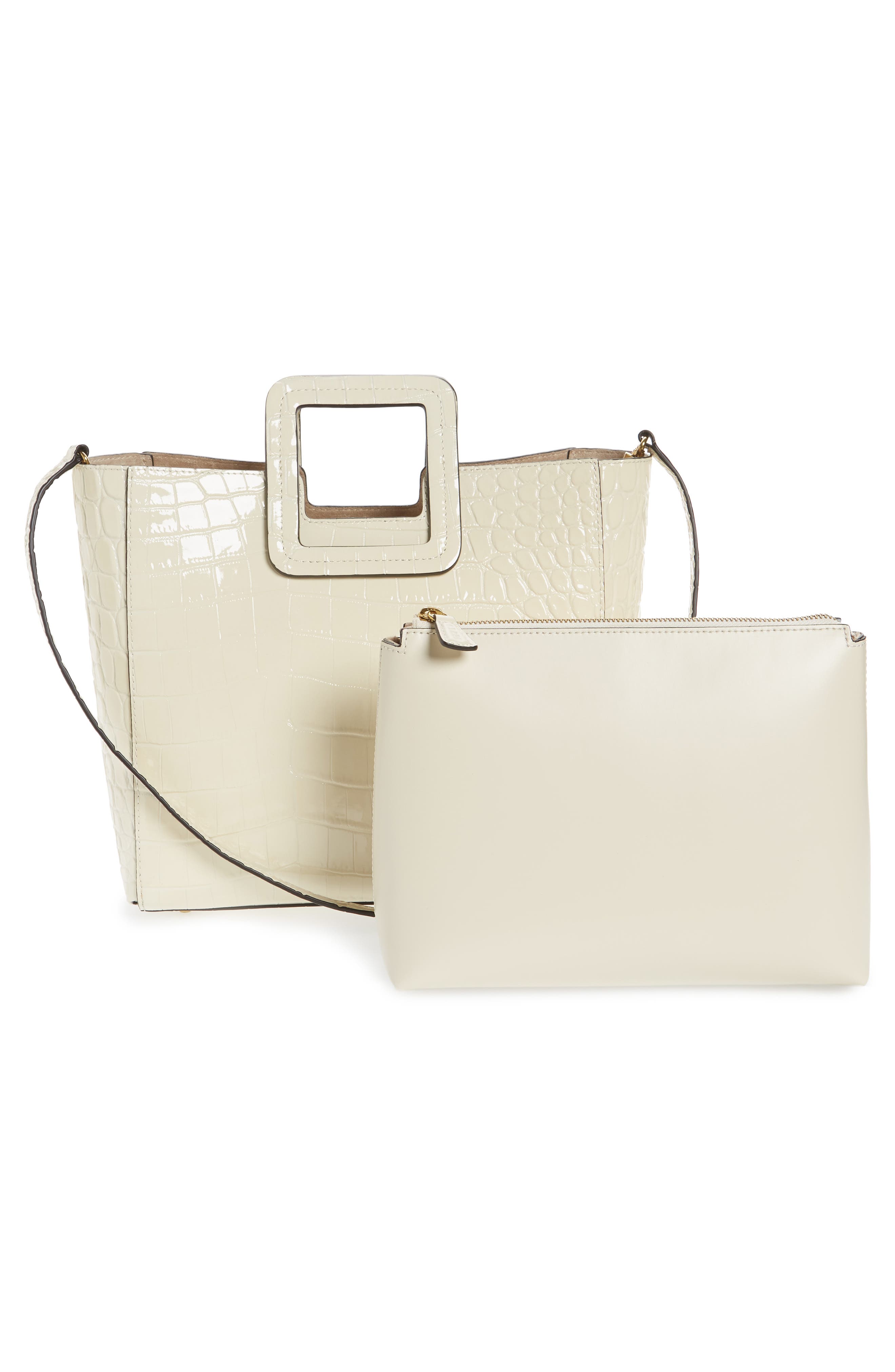 STAUD Shirley Croc Embossed Leather Tote, Alternate, color, 