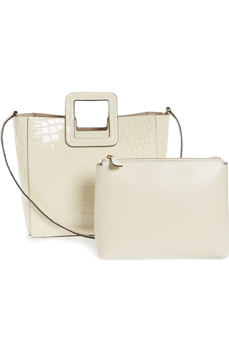 STAUD Shirley Croc Embossed Leather Tote, Alternate, color,