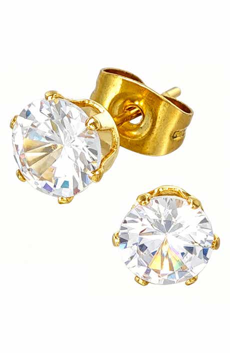 18k Gold Plated Round Stud Earrings