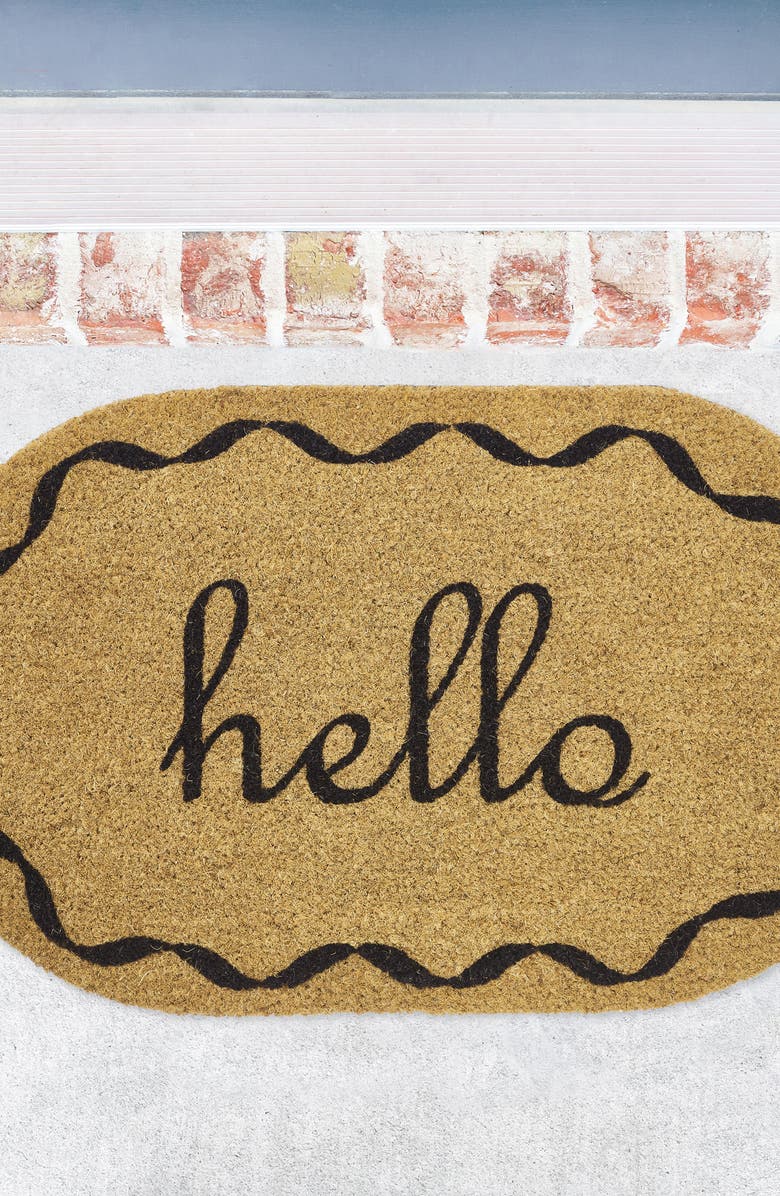 VCNY HOME Hello Oval Coir Doormat, Alternate, color,