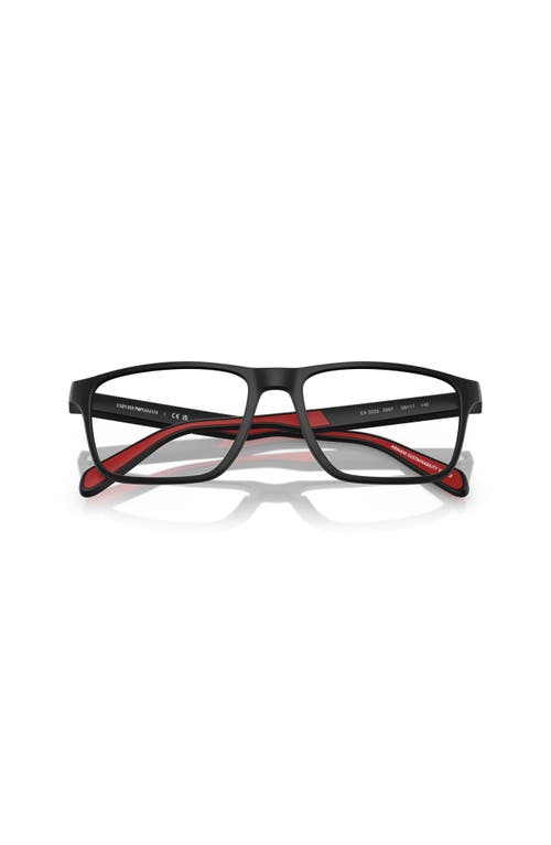Emporio Armani 54mm Rectangle Optical Glasses In Black