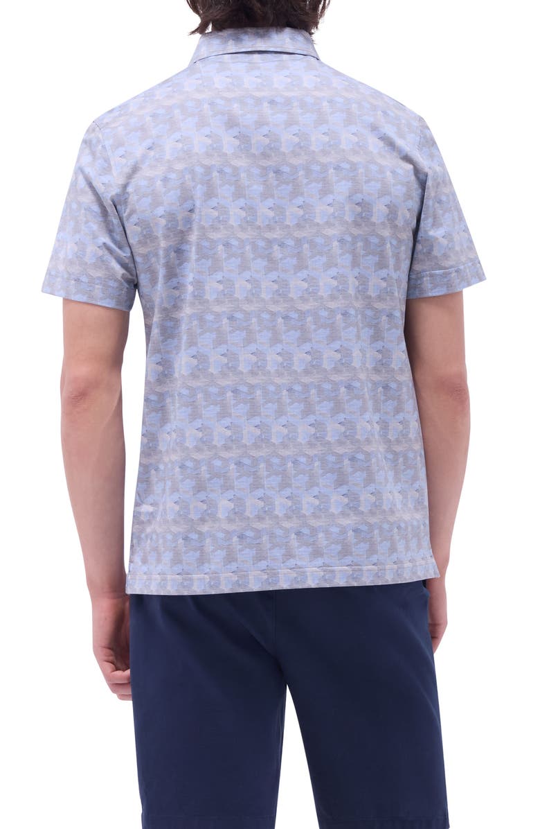 Bugatchi Vincent OoohCotton<sup>®</sup> Geo Print Polo, Alternate, color, Almond