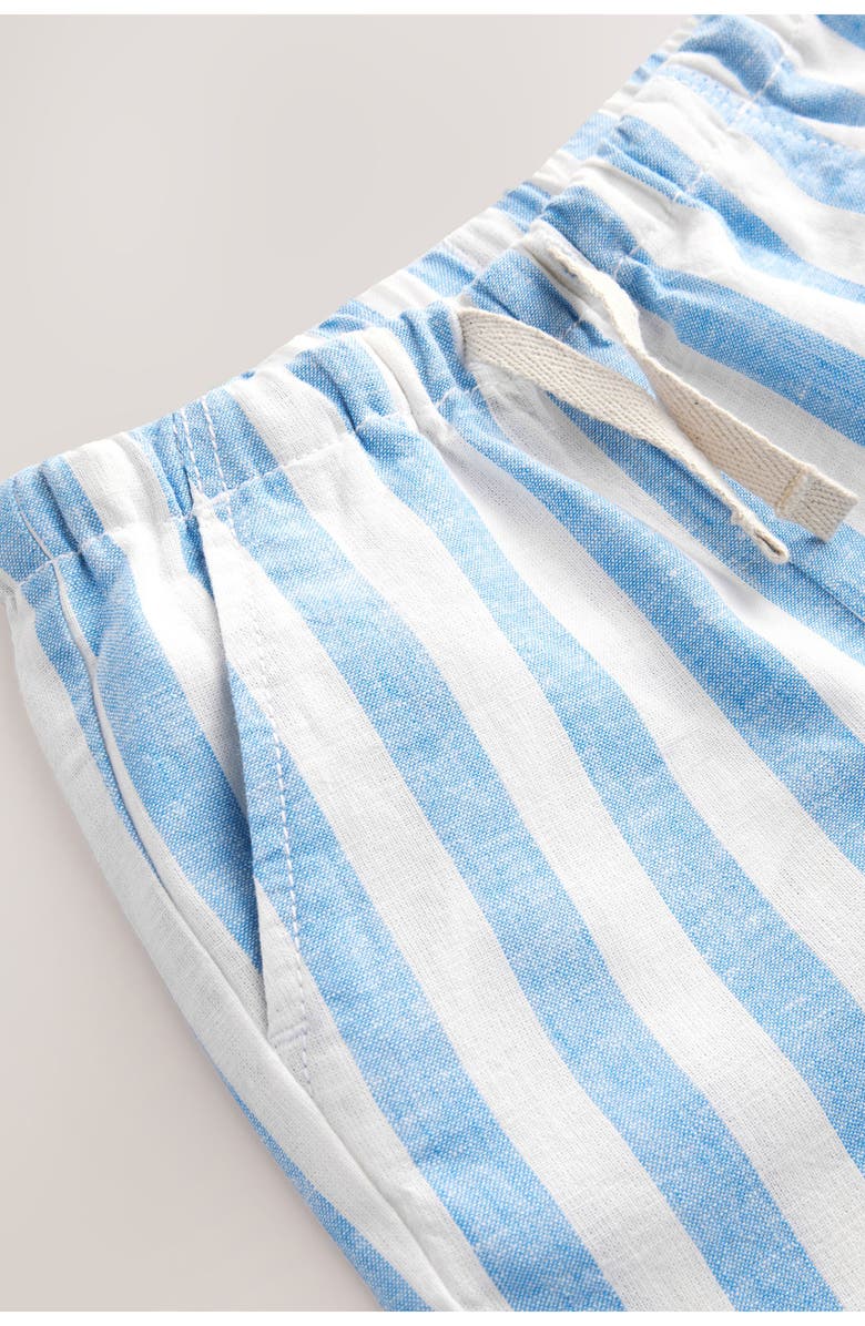 NEXT Kids' Stripe Linen & Cotton Drawstring Shorts, Alternate, color, Blue