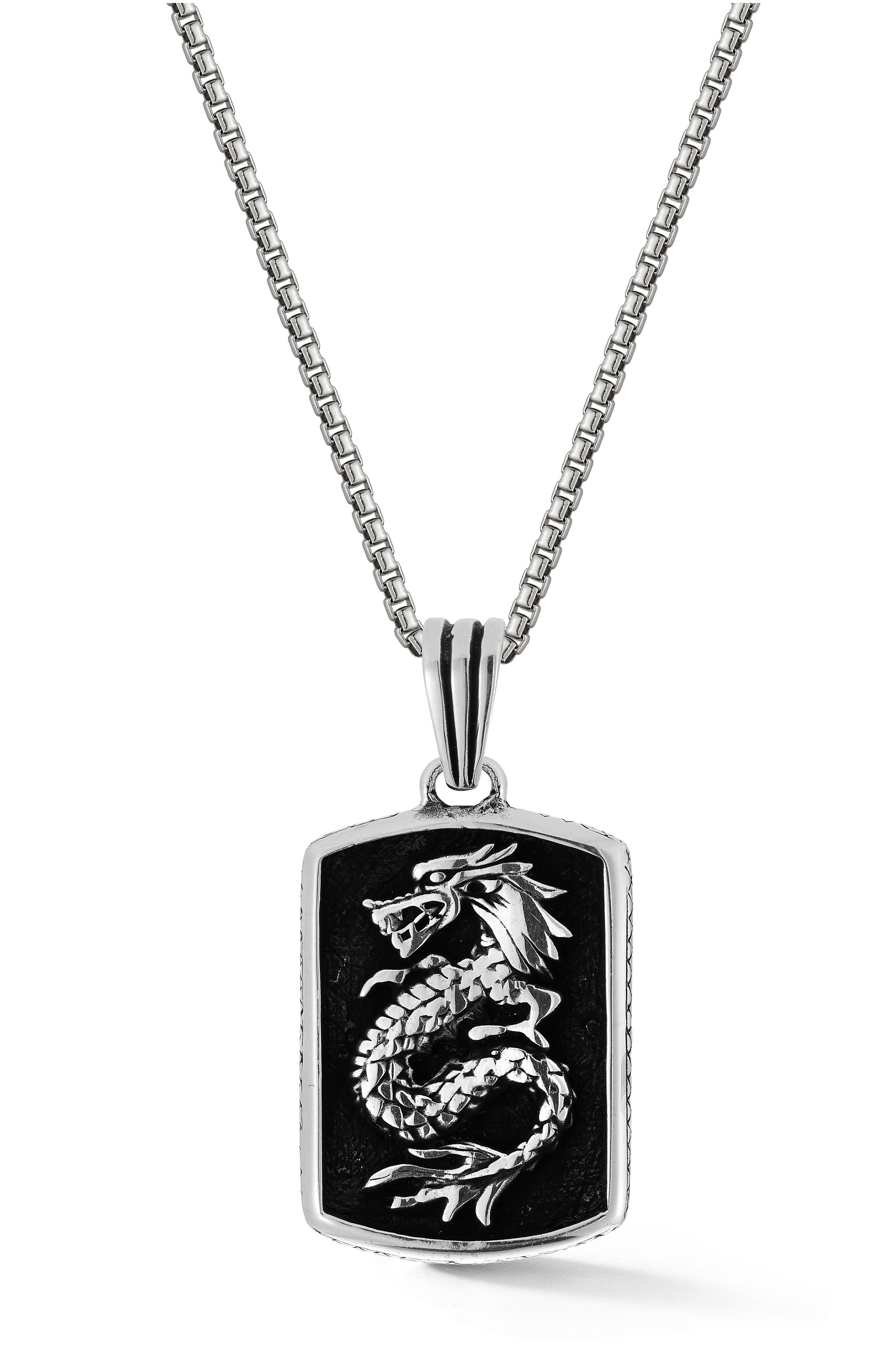 Yield of Men Dragon Tag Pendant Necklace (Men) | Nordstromrack