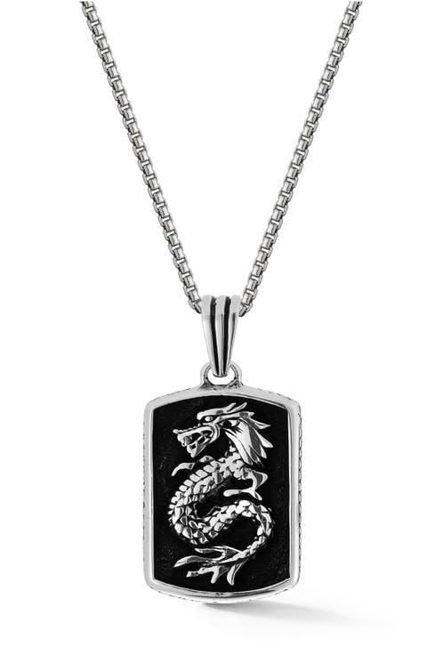 Dragon Tag Pendant Necklace