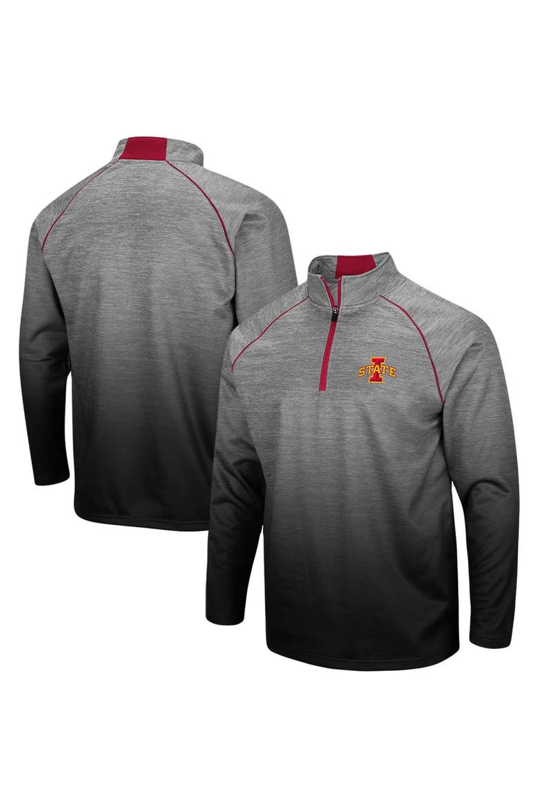 Men's Colosseum Heathered Gray Iowa State Cyclones Sitwell Sublimated Quarter-Zip Pullover Jacket, Main, color, Heather Gray