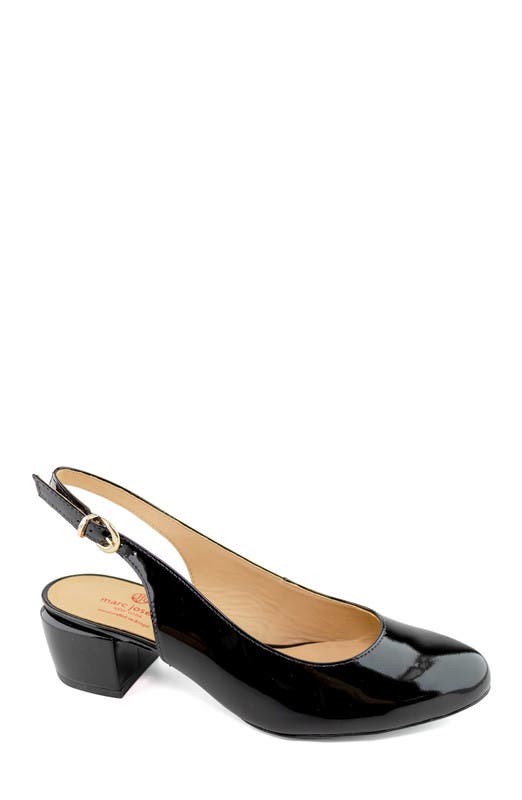 Marc Joseph New York Broad St Slingback Leather Pump, Main, color, Black Soft Patent