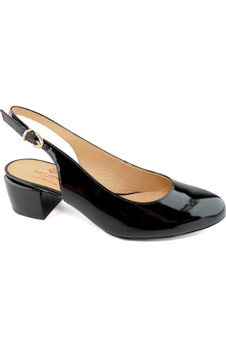 Marc Joseph New York Broad St Slingback Leather Pump, Main, color, Black Soft Patent