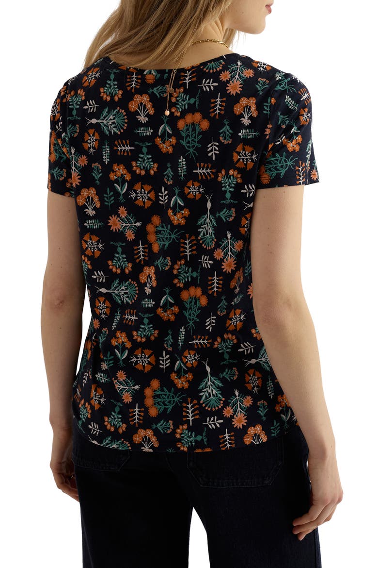 Appletree Floral Keyhole T-Shirt, Alternate, color, APOTHECARY PLANTS INKWELL