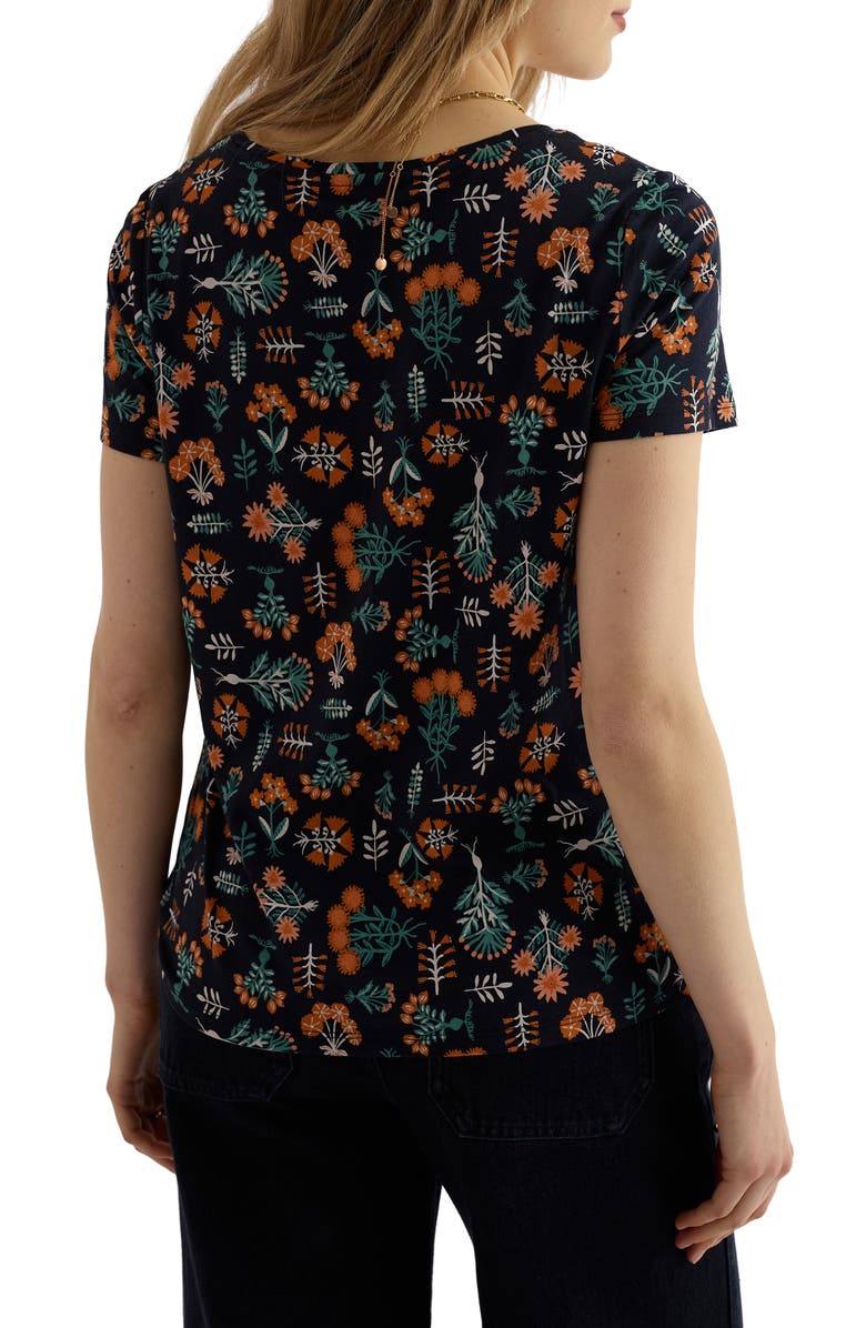 Seasalt Cornwall Appletree Floral Keyhole T-Shirt, Alternate, color, Apothecary Plants Inkwell