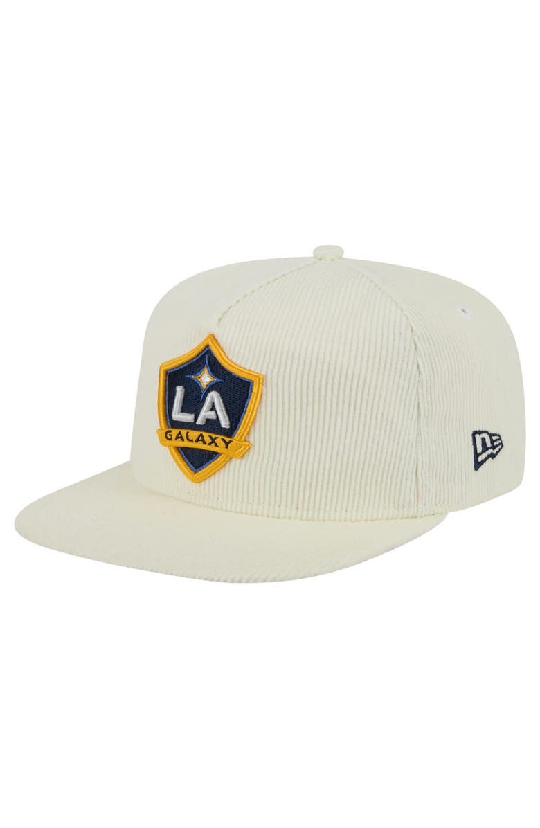 New Era Men's New Era  Cream LA Galaxy 2025 Kickoff Snapback Golfer Hat, Main, color, 