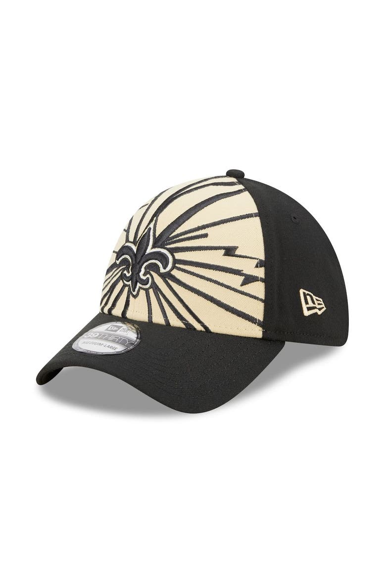 Men's New Era Gold/Black New Orleans Saints Shattered 39THIRTY Flex Hat, Main, color, Gold