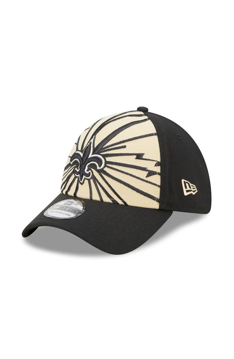 New Era Men's New Era Gold/Black New Orleans Saints Shattered 39THIRTY Flex Hat, Main, color, 