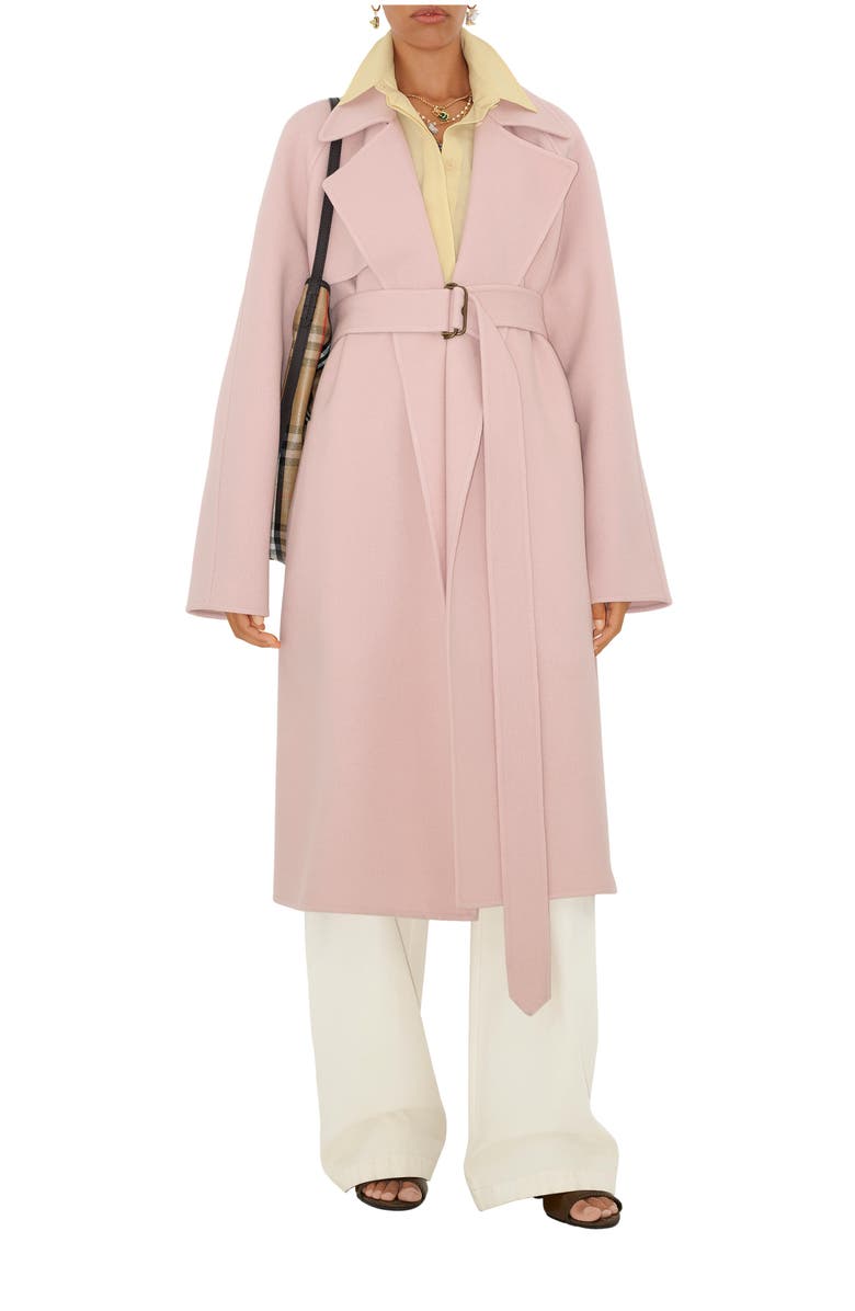 Burberry Cashmere Wrap Coat, Main, color, Bouquet Pink