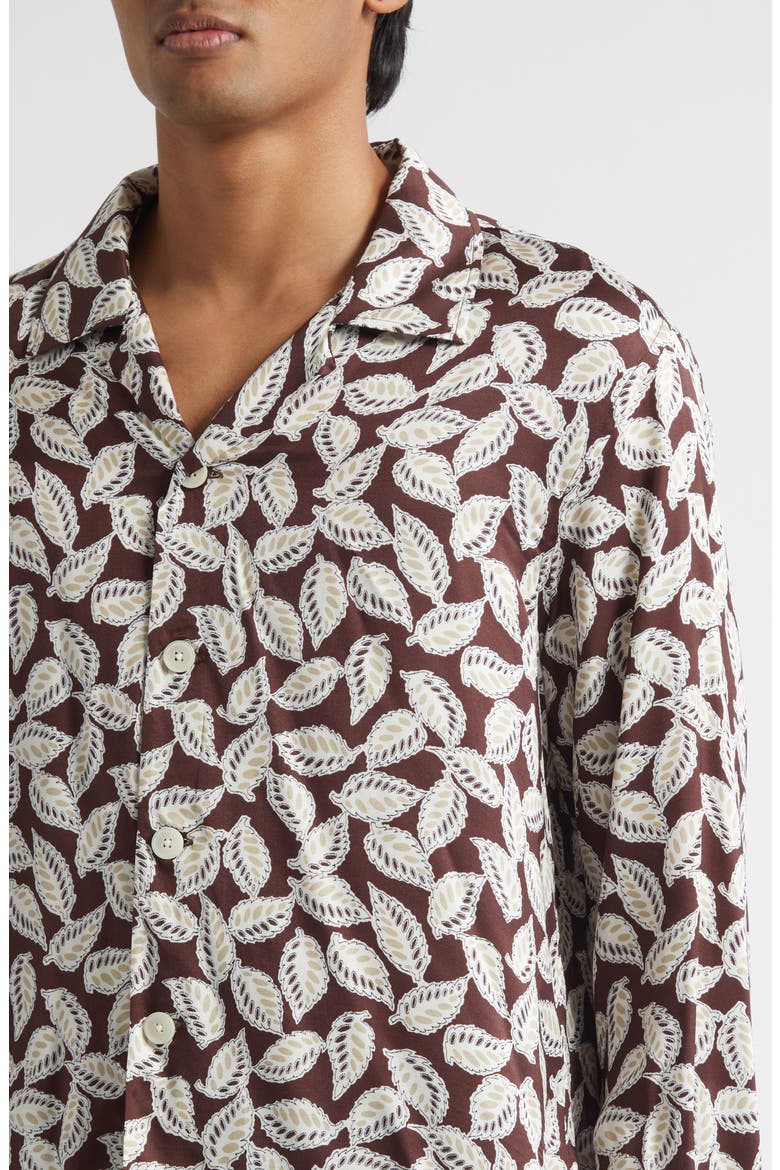 Paper Birch Print Camp Shirt, Alternate, color, BROWN WHITE