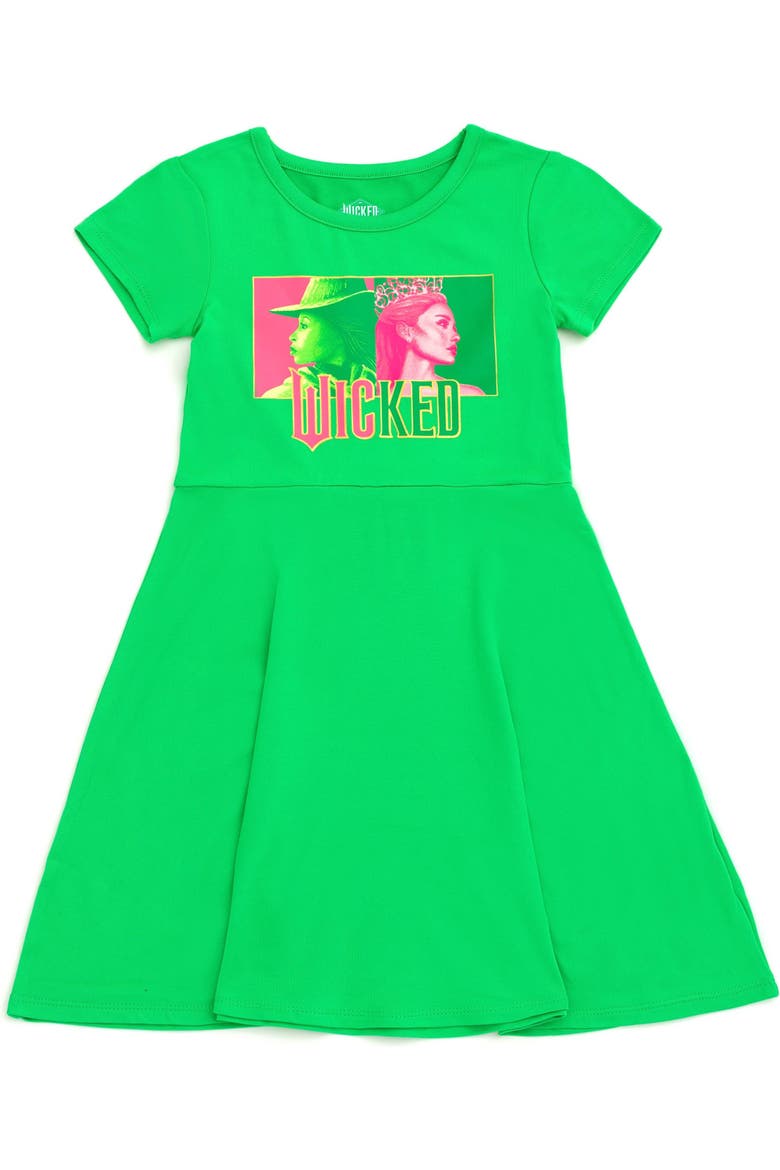 2-Pack Skater Dresses, Alternate, color, Wicked Pink Green