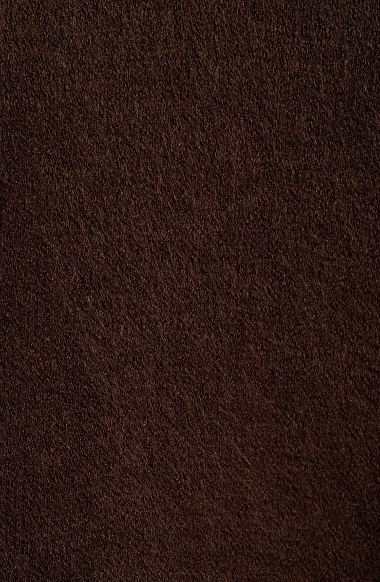 La Fiorentina Faux Fur Trim Ruana, Alternate, color, Chocolate