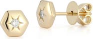 Dana Rebecca Designs Cynthia Rose Diamond Starburst Hexagon Stud Earrings