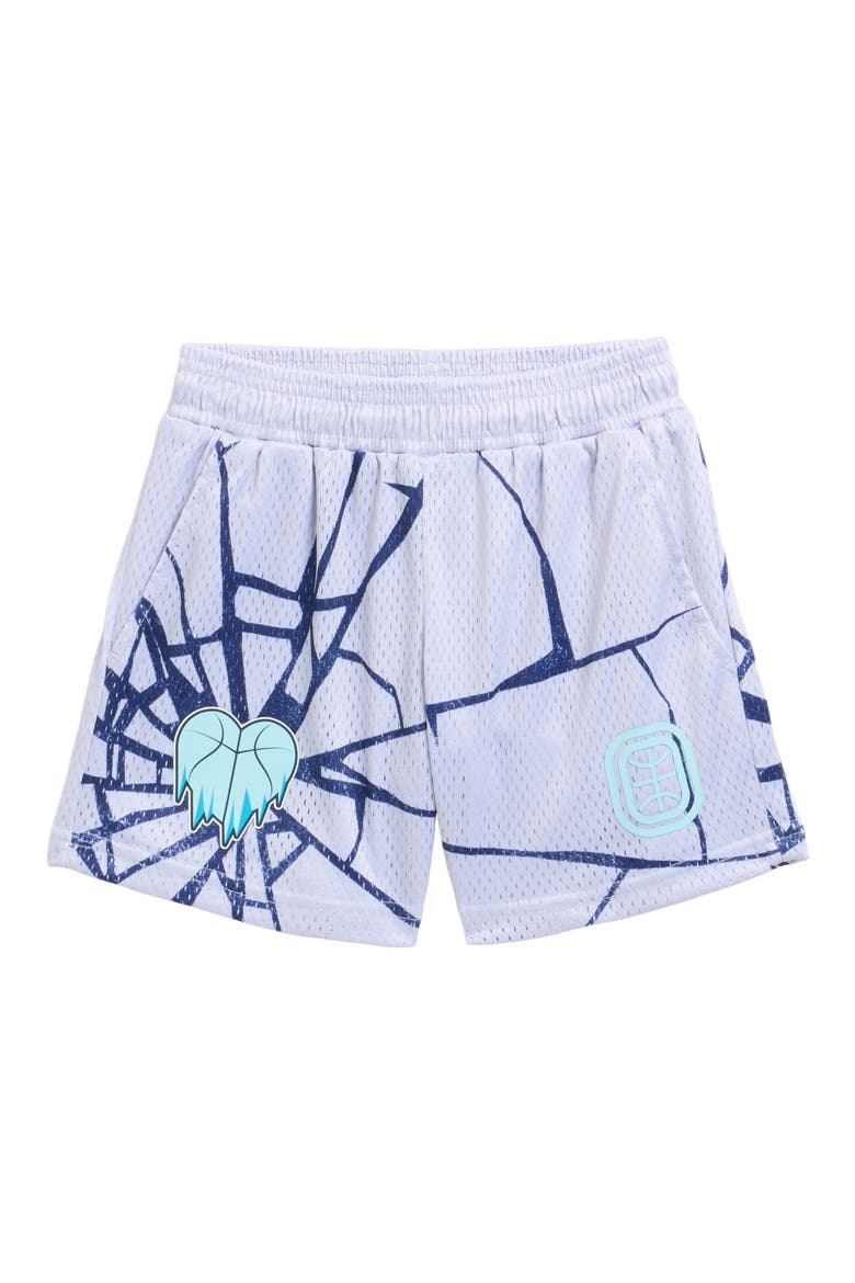 Kids' Cold Heart Mesh Basketball Shorts, Main, color, GREY