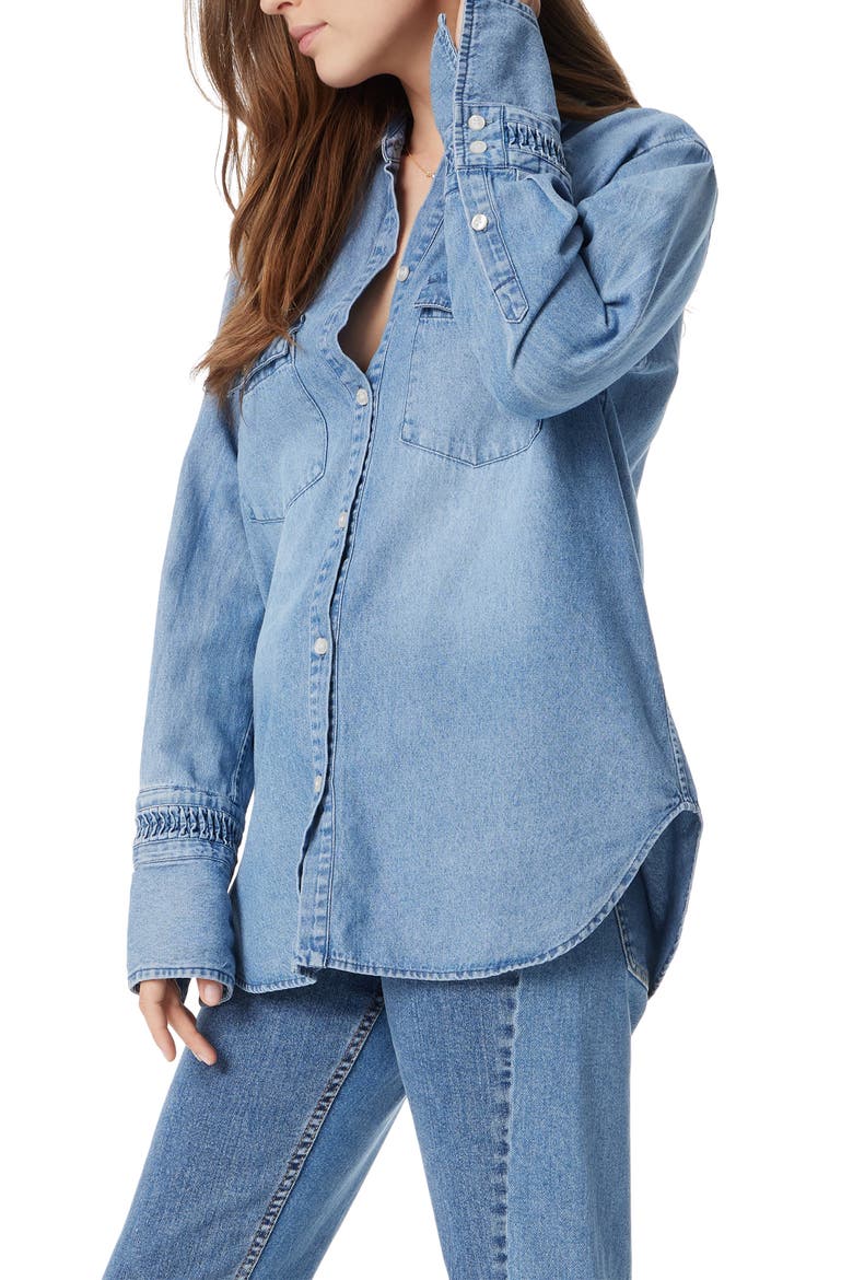 Wrenly Chambray Button-Up Shirt, Alternate, color, AEGEAN BLUE