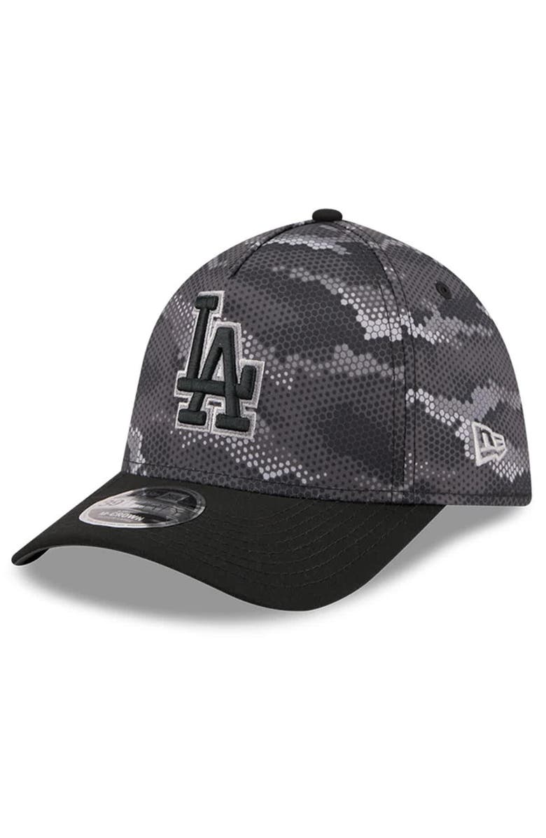 New Era Men's New Era Black Los Angeles Dodgers Camo 39THIRTY A-Frame Flex Hat, Main, color, Black